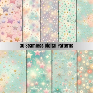 Naadloos pastelkauwgom digitaal papier, naadloos shabby chic afdrukbaar papierpakket, preppy stoffen plakboek, papierblauw, dagboek voor kinderdagverblijf