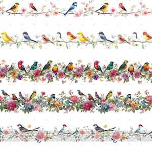 250 PNG Flower Border, Floral clipart, Seamless flower border, wildflower clip art, wildflower frame, Commercial Use for crafts. image 10