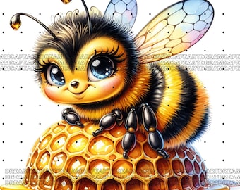 40 PNG Sweet Bees Clipart Bundle, Cute Bees Clipart bundle, Cute Bees png, Bees Clipart Bundle, Honey bee clipart bundle, Honey bee clipart