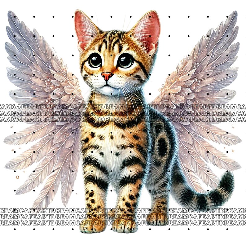 Angelic Cat 40 PNG, Cute Angelic Cats Clipart Bundle, Angelic Cats Png, Heavenly ...