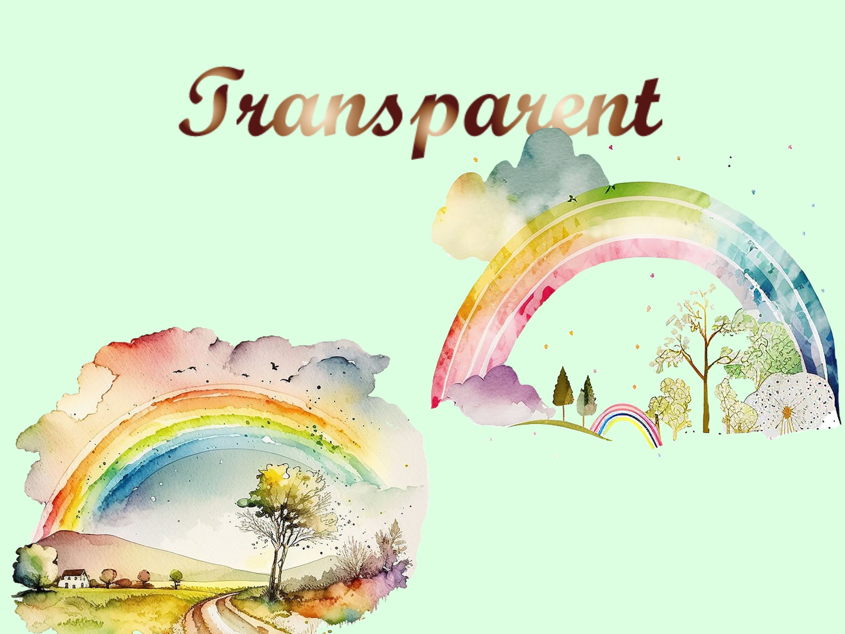 11 Watercolor Rainbow Clipart Bundle PNG, Rainbow Png, Digital Download ...