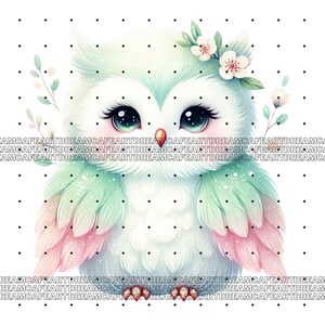 Owl Clipart bundle 135 PNG, Sparkling Owl Sublimation, Colorful Owls, Owl artwork, Owl printable, Digital Download, Card Making imagen 7