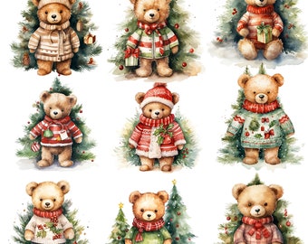 34 PNG,Christmas Teddy Bear Clipart bundle,Teddy Bear clipart,  Christmas Teddy  png,Teddy  Bear png,Teddy  Bear  sublimation,Christmas  png