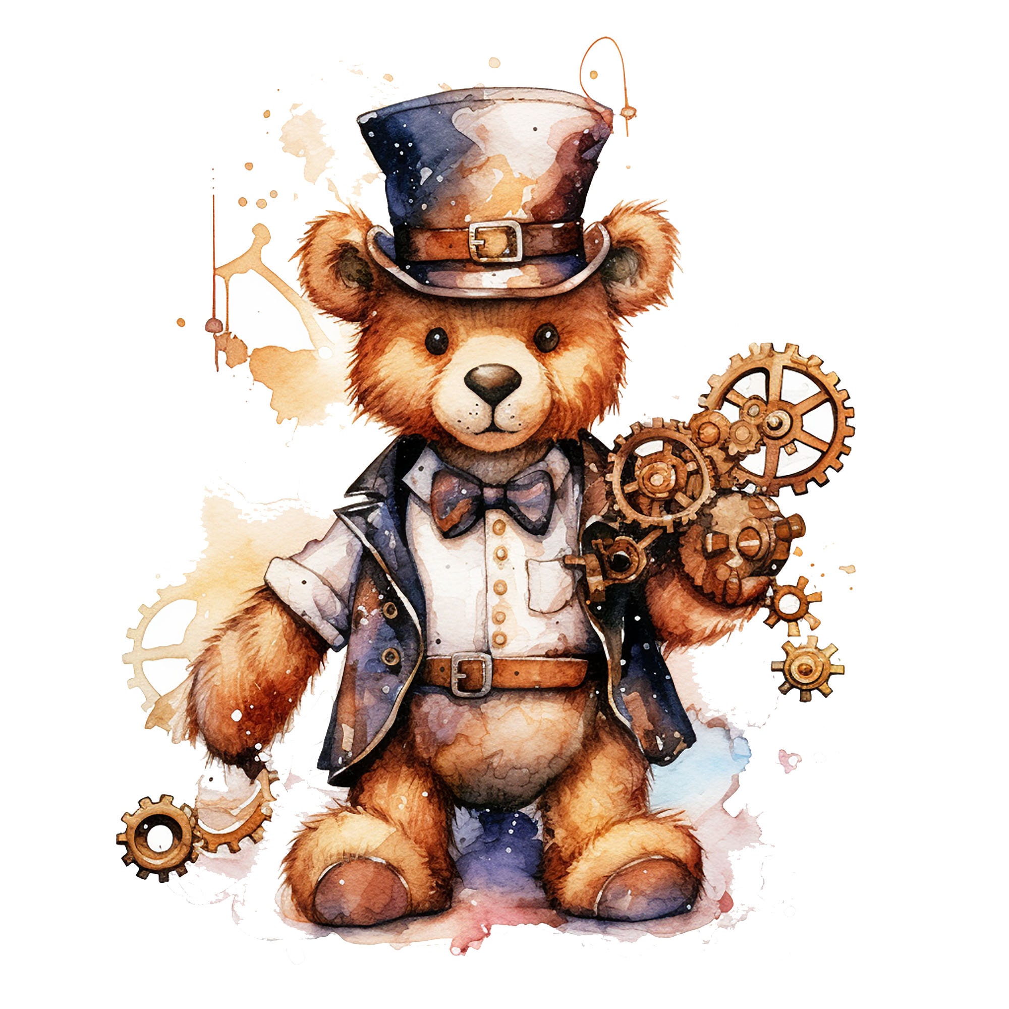 10 Steampunk Teddy Bear Clipart Jpgs, High Quality, Digital Planner ...