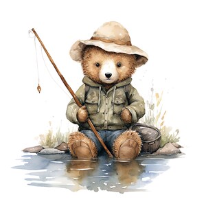 Build A Bear Fishing Outfit Plush Fisherman Bear Stuffed Animal