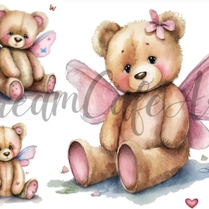 6 Teddy Bear Clipart JPGs, High Quality, Digital Planner, Paper crafts, Watercolor, Teddy bear png, Teddy Bear, Cute Teddy bear, Teddy png