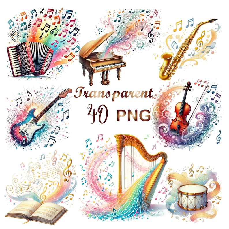 banjo clipart,drum clipart,flute clipart,guitar clipart,guitar png,instrument clipart,musical instruments,piano clipart,piano png,saxophone clipart,trumpet clipart,violin clipart,watercolor piano