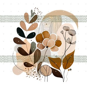 9 Boho Flowers Clipart, Boho Clipart, JPGs, Commercial use, Digital Download,Watercolor Clipart,Card Making,Clip Art,Digital Paper Craft image 6