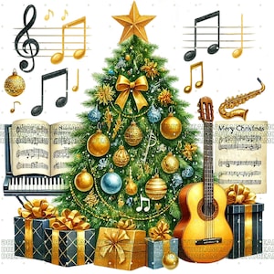 27 PNG Christmas Trees Clipart bundle, set 2,Festive Tree Illustrations designs,Instant Digital Download,Unlimited Commercial Use for Crafts image 4