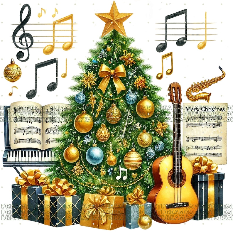 27 PNG Christmas Trees Clipart bundle, set 2,Festive Tree Illustrations designs,Instant Digital Download,Unlimited Commercial Use for Crafts image 4