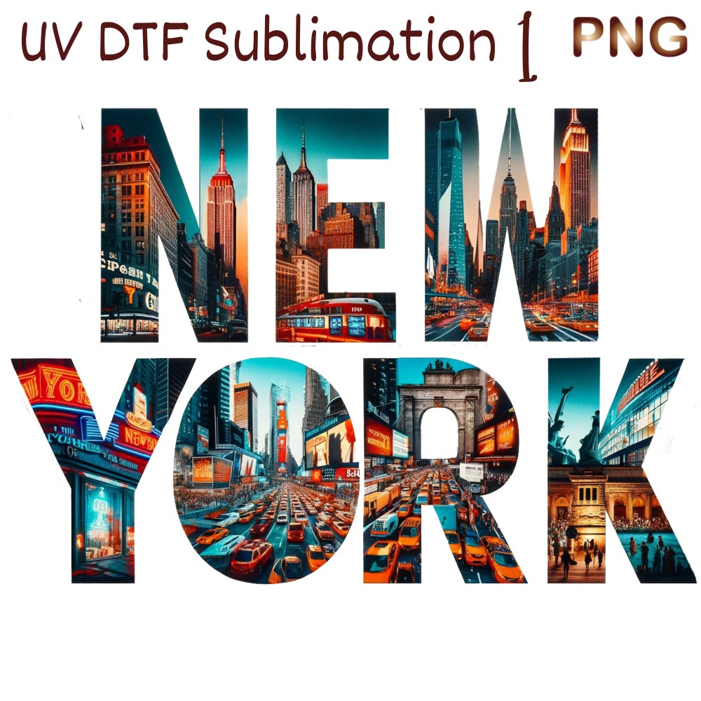 New York Clipart, New York Sublimation Design, Sublimation New York,1 Png, Digital Download, New York T-Shirt, Commercial Use Moderndaydecors