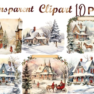 10 Watercolor Christmas Clipart PNG, Christmas Clipart png, Christmas Clipart,Winter Clipart,Holiday Clipart,Commercial USe,Digital Download