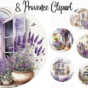 8 Lavender Clipart, watercolor lavender, Watercolor clipart, summer clipart, provence clipart, JPGs, Commercial Use,Digital Download bild 2
