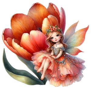 16 PNG / JPG, Blumenfee bündeln, freie kommerzielle Nutzung, digitaler Download, Kartenherstellung, Mischtechnik, digitales Papier-Handmodell