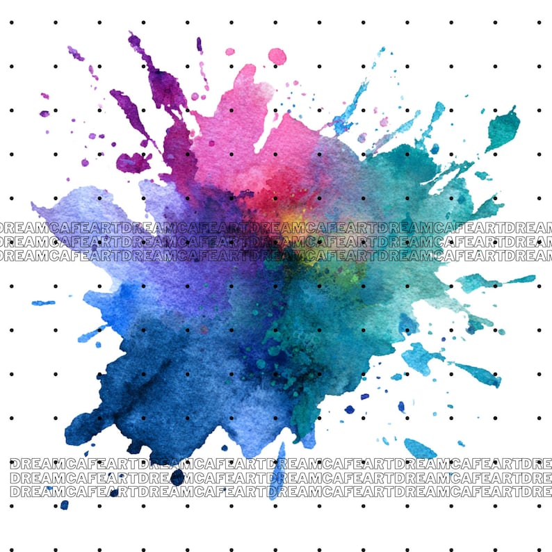 123 Splash Watercolor Color Splash Clipart 80 PNG, Paint Splatter Clipart, Alcohol ...