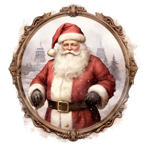 12 cliparts père Noël, fichiers JPG de haute qualité, téléchargement numérique - fabrication de cartes, techniques mixtes, créations numériques en papier, clipart Noël
