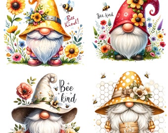 Bee kind gnome png, bee happy gnome png,  Bee gnome png, gnome png, cute gnome png, gnome clipart png, Digital Download,Commercial Use