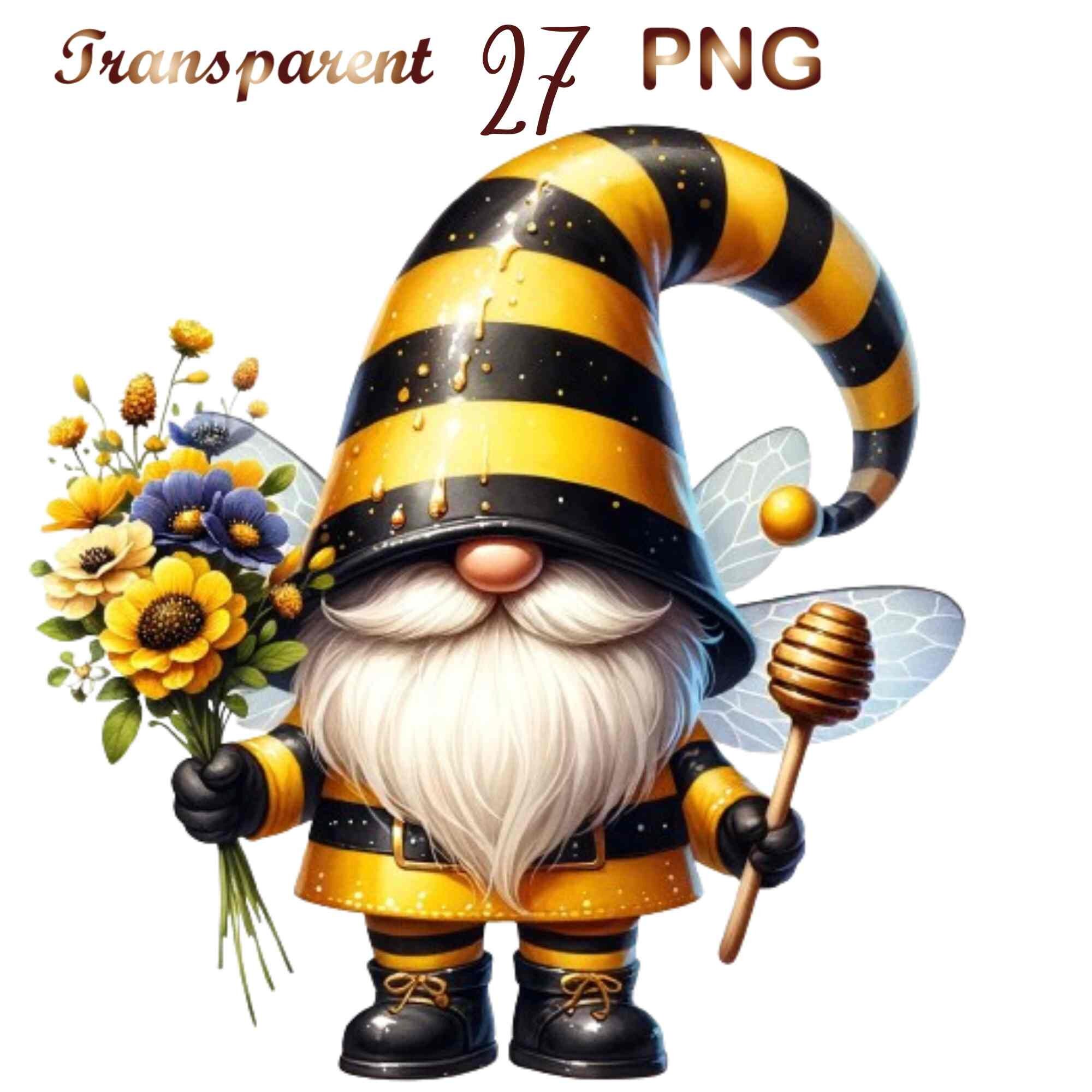 27 PNG Bee Gnome Clipart, Bee Gnome Watercolor, Bee Gnome With Wings ...