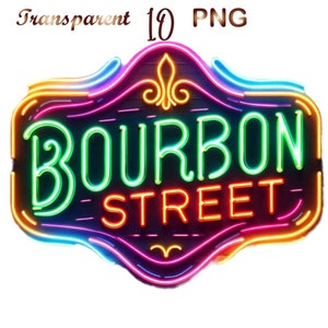 10 Bourbon Street Sign Clipart Png, Mardi Gras Png, Mardi Gras Clipart