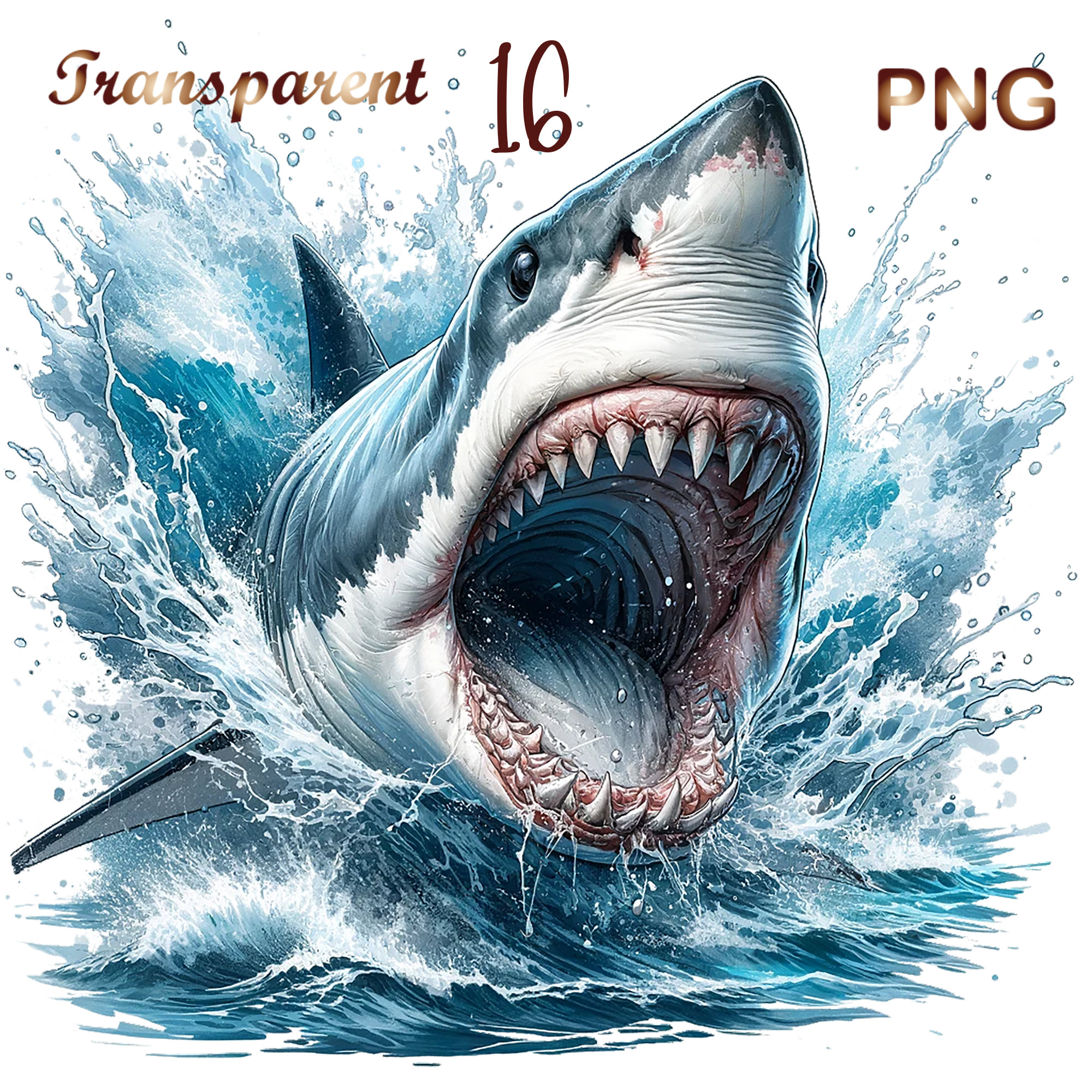 16 Shark Clipart PNG, Graphics Shark, Shark clipart Illustration PNG, Transparent PNG, Digital Download, Card Making, Commercial Use