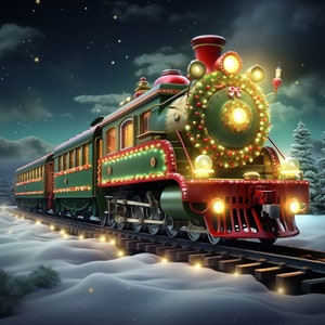 18 Printable Enchanted Christmas Train Digital Paper - Etsy UK