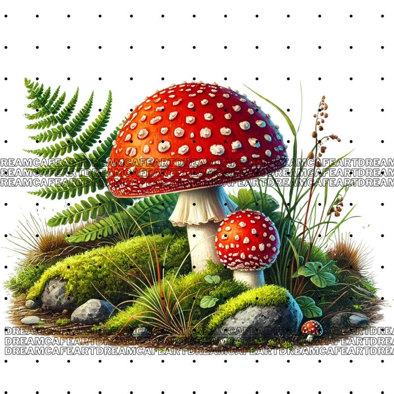 44 PNG Mushrooms Clipart Bundle, Forest Nature Illustrations Designs, Forest Mushrooms Art, Digital Download, Unlimited Commercial Use image 10
