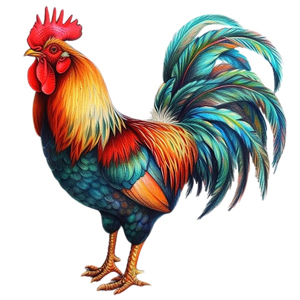 15 PNG  Rooster Clipart, Animals, Nursery, High Quality Clipart, Instant Download, 300 Dpi, Transparent PNG Files, Commercial use