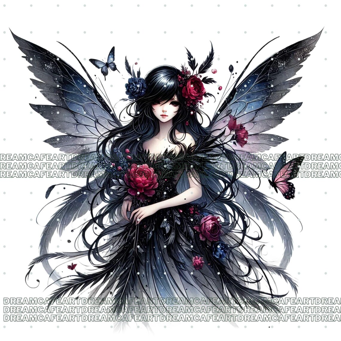 60 PNG Gothic Fairy Clipart Bundle – Watercolor Fairy Characters ...