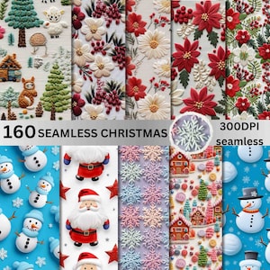 Christmas Seamless Bundle,Seamless Embroidery pattern bundle,seamless digital pattern,seamless digital pattern,fabric bundle,fabric patterns