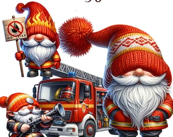 30 Gnome clipart bundle, Gnome clipart, Gnome png, Gnome sublimation, gnome clipart png, firefighter gnome,cute gnome clipart