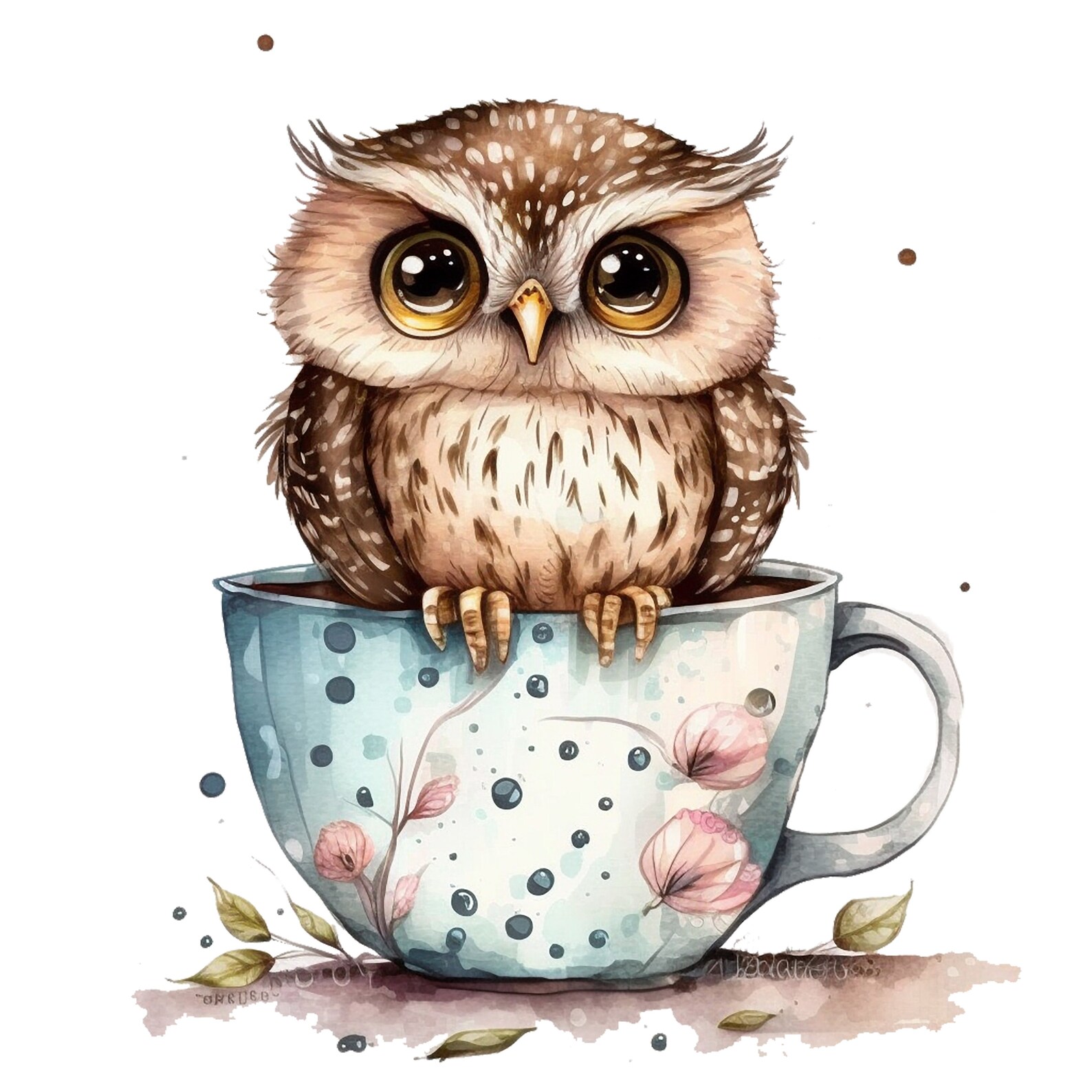 10 Owl in a Cup Clipart, Owl Clipart, Jpgs, Commercial Use, Digital ...