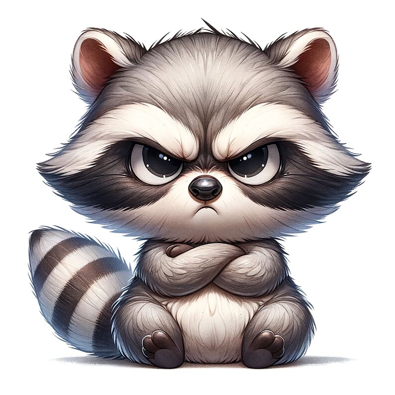 22 JPG, Raccoon Clipart Bundle, Raccoon Clipart, Funny Grumpy Animals ...