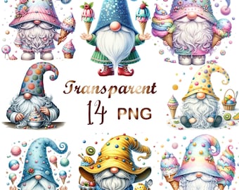 14 png, ijskabouter clipart, kabouter clipart bundel, zomerkabouters, ijs clipart, zomertijd, kabouters afdrukbaar ontwerp, ontwerpen downloads