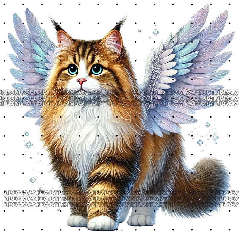 Angelic Cat 40 PNG, Cute Angelic Cats Clipart Bundle, Angelic Cats Png, Heavenly ...