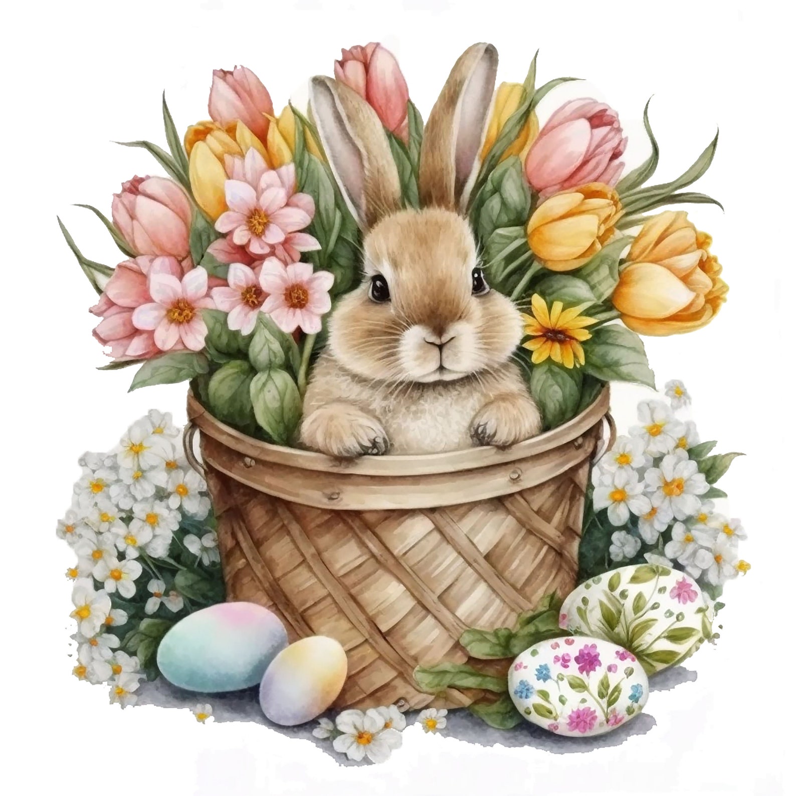 10 Jpgs, Easter Bunny Basket Clipart, Commercial Use, Digital Download ...