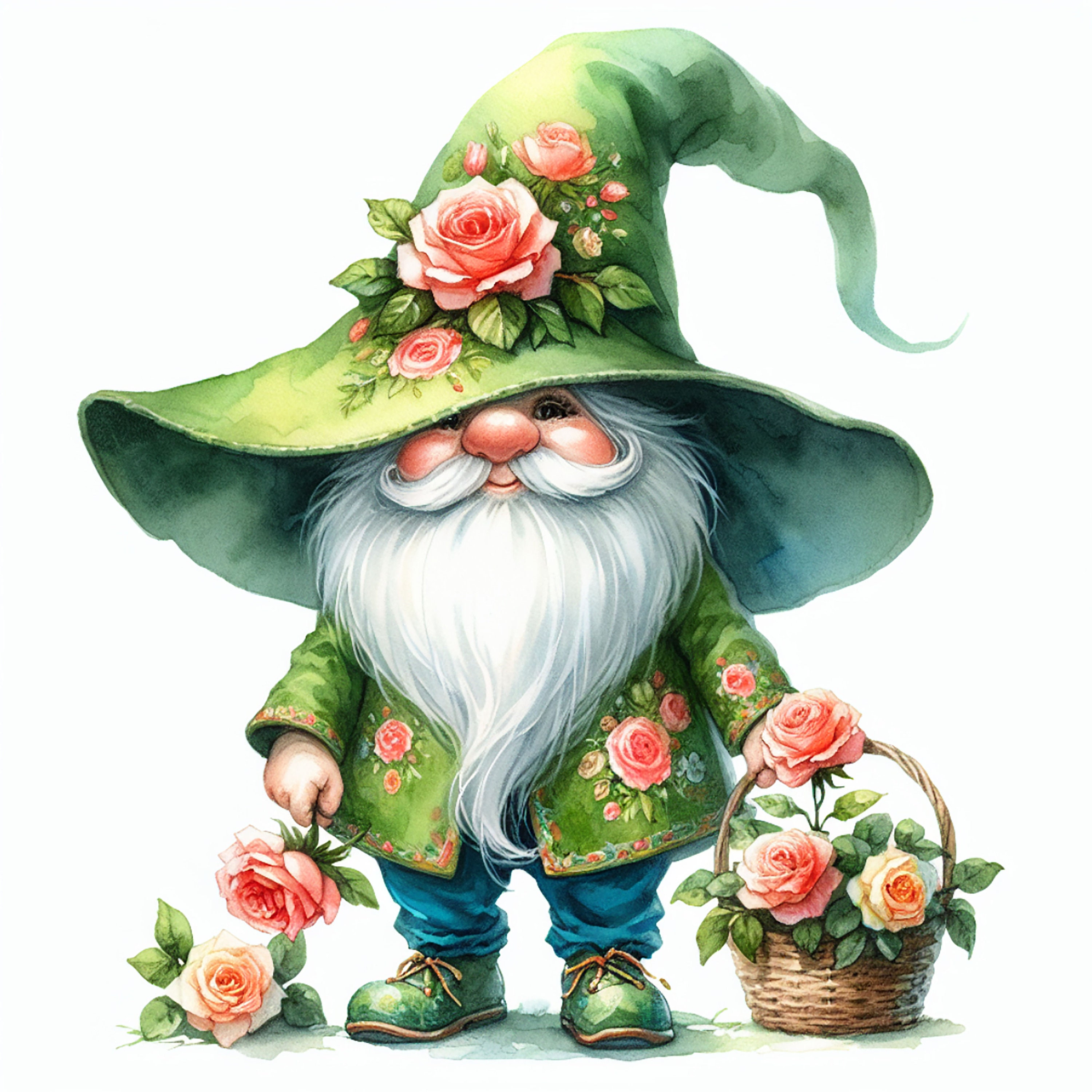 56 Png,watercolor Spring Garden Outdoor Gnomes PNG Clipart Bundle, Cute ...