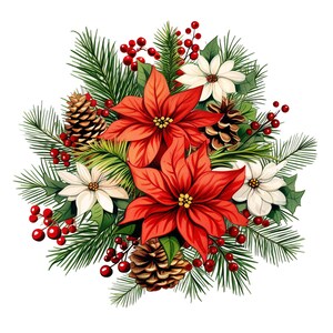 10 Christmas Bouquets Clipart, High Quality Jpgs, Christmas Clipart ...