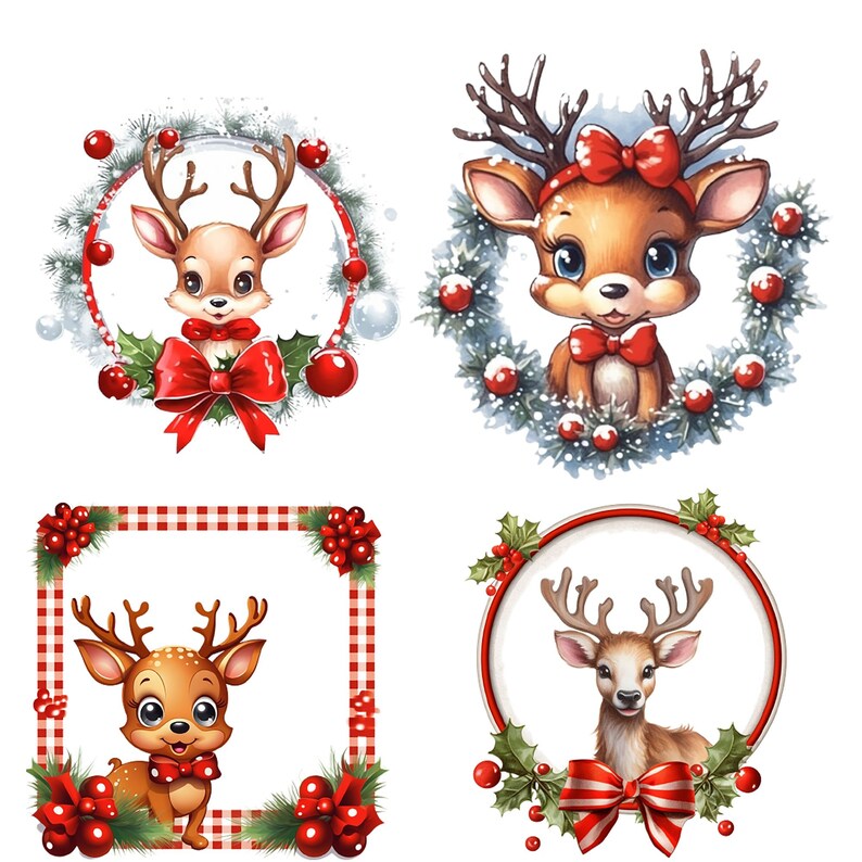 20 Watercolor Christmas Deer Clipart Png,merry Christmas Png ...