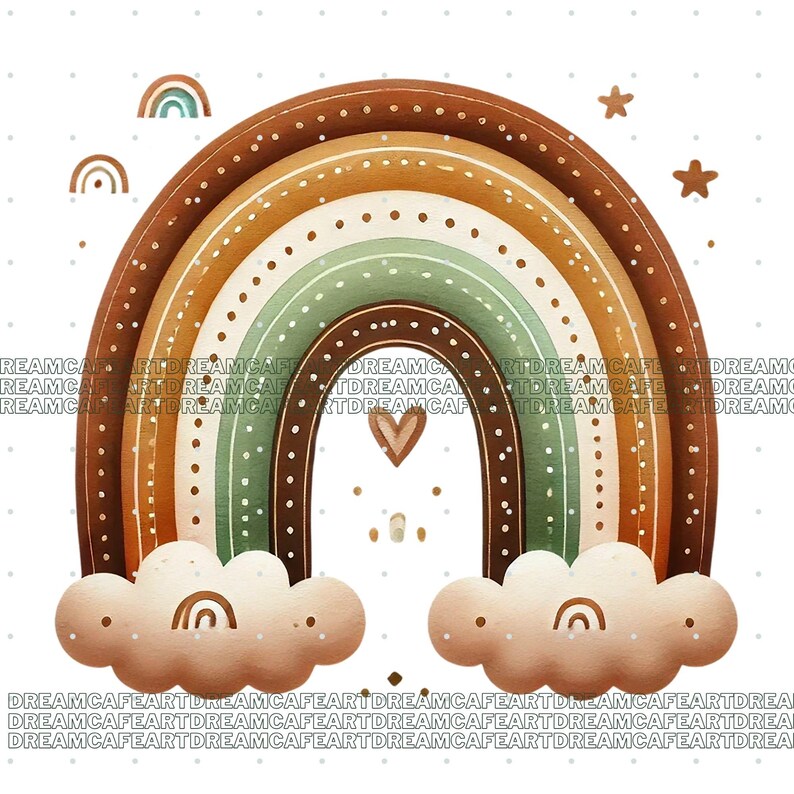 50 PNG Boho Rainbows Clipart Bundle, Cute Rainbow Clipart, Boho Floral ...