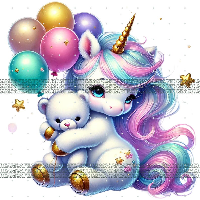 44 PNG Baby Unicorns Clipart Bundle, Magical Unicorn Graphics,cute ...