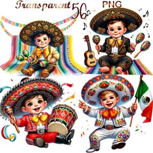 56 PNG set 2 Mexican Charro Baby Boy clipart bundle, Mexican Baby Shower, Mexican Wedding, Digital Download, Unlimited Commercial Use Crafts