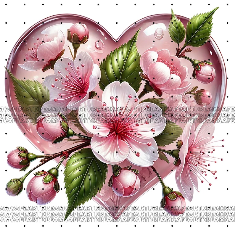 70 PNG Florals Hearts Clipart, Valentine's Day Romantic Floral Graphics ...