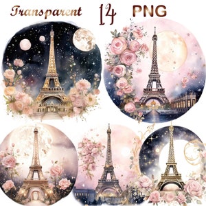 14 Watercolor Romantic Paris Clipart PNG, Paris Clipart, Romantic Paris Sublimation,Watercolor Romantic Paris, clipart pack,Commercial use