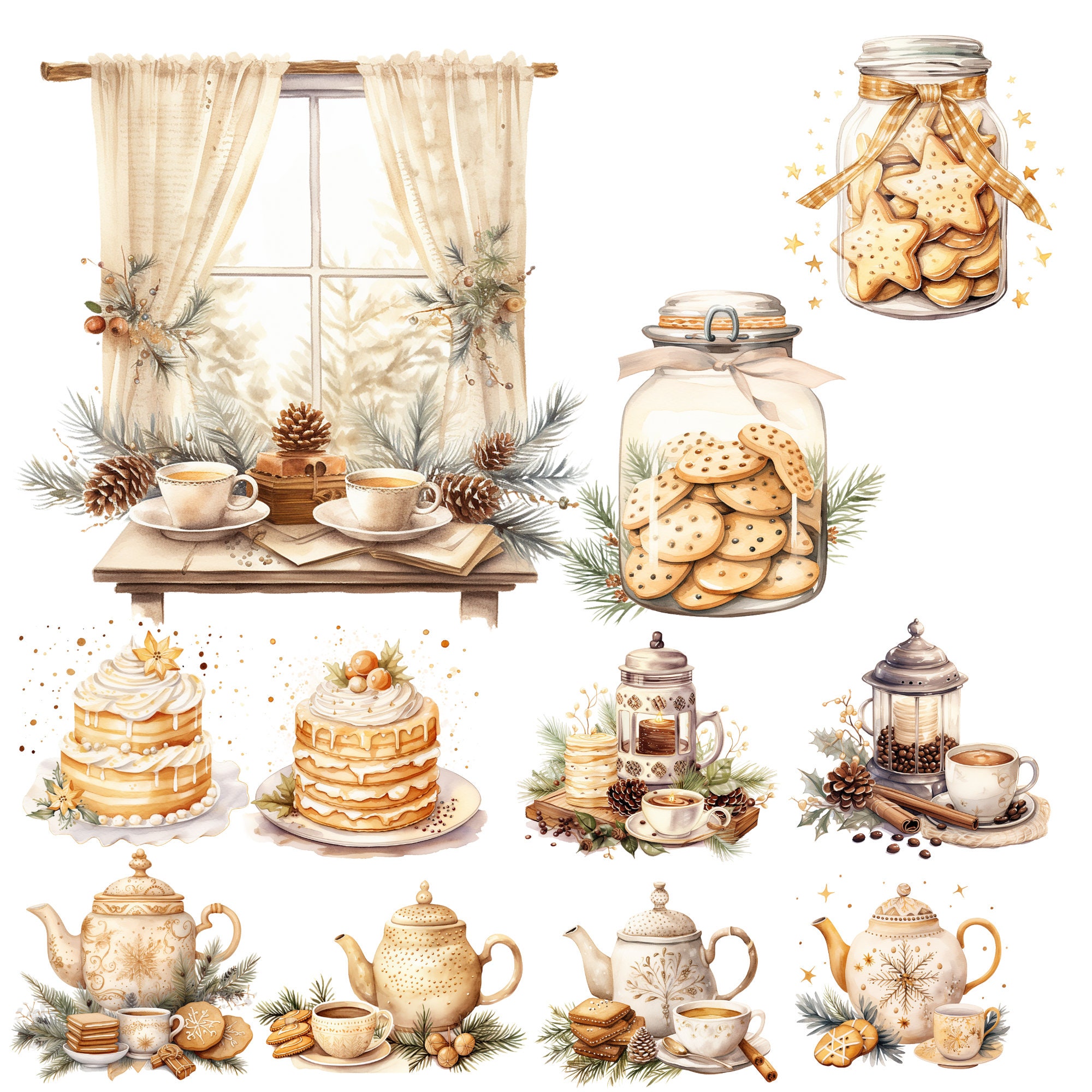 76 Jpgs, Cozy Winter Clipart, Winter Houses, Cozy Clipart, Winter ...