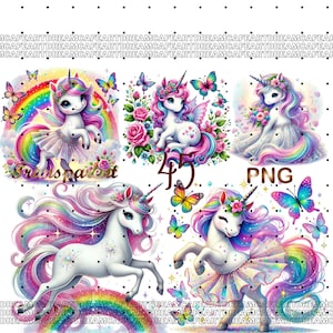 45 PNG, Unicorn Clipart bundle, Fantasy Unicorn Graphics design, Flower Unicorn,Cute Rainbow Unicorn Clipart,Commercial Use,Digital Download
