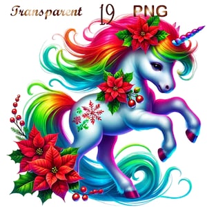 19 PNG,  Christmas unicorn clipart, PNG Baby Unicorn Watercolor Clipart, Unicorn Сlip art, cute Unicorn, Baby Unicorn png, Unicorn clip art
