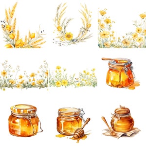 bee clipart,bee invitation,bee png,bees and flowers,bee watercolor,commercial use,garden art,honey bee clipart,honeybee clipart,honey clipart,honeycomb background,watercolor clipart,watercolor flowers