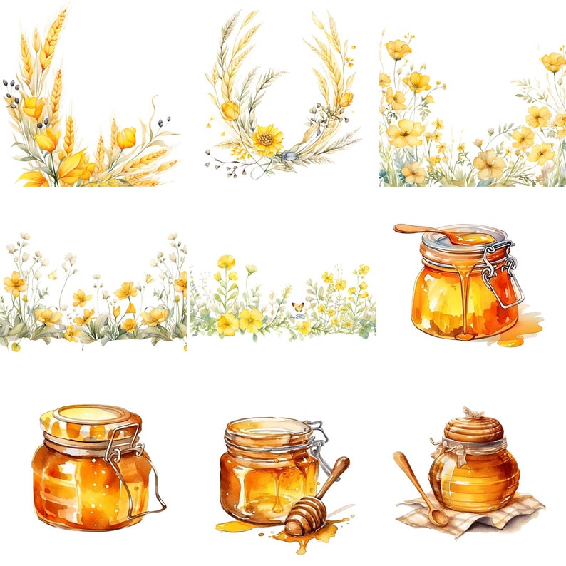 bee clipart,bee invitation,bee png,bees and flowers,bee watercolor,commercial use,garden art,honey bee clipart,honeybee clipart,honey clipart,honeycomb background,watercolor clipart,watercolor flowers