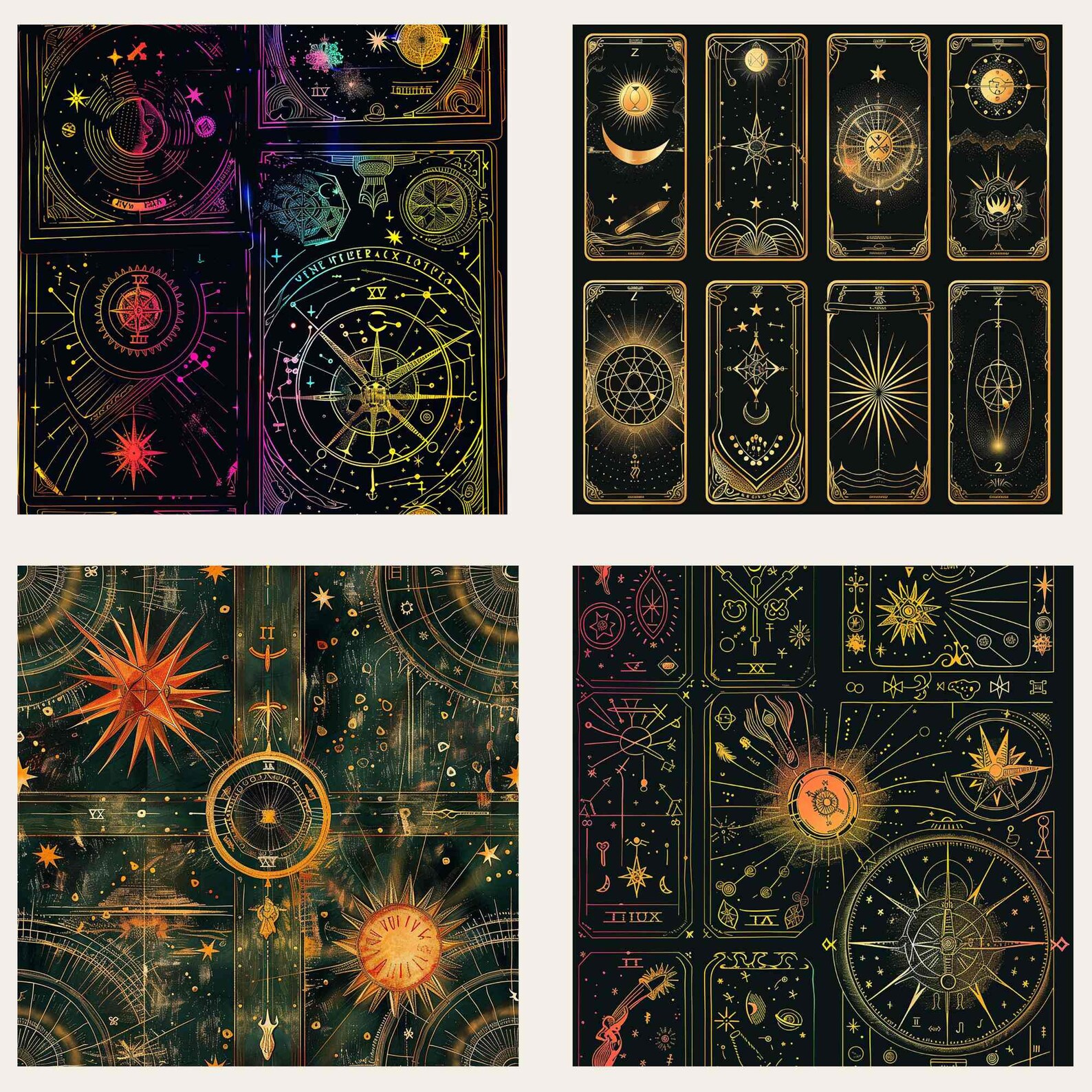 78 Tarot Seamless Pattern, Tarot Pattern, Celestial Patterns, Zodiac ...