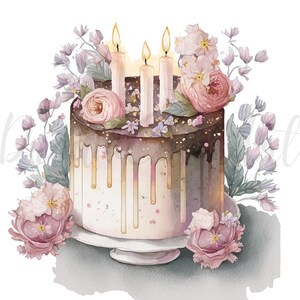 12 Colourful Birthday Cake Clipart - High Quality Jpgs - Digital ...